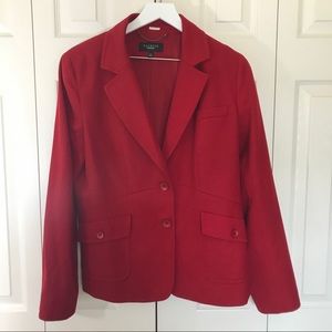 Talbots Red Blazer Size 12.